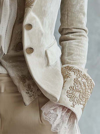 Blazer Sastre de Mujer Marfil Bordado