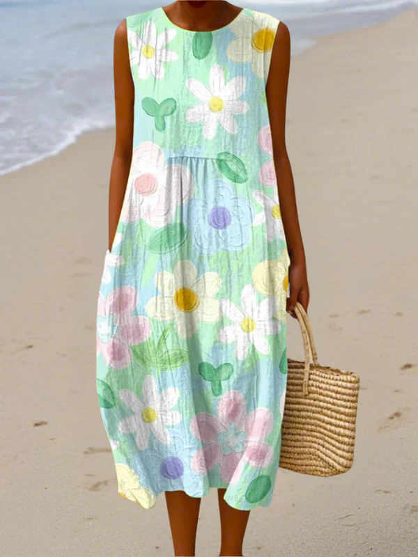 Erin™ | Vestido Midi Flores Pastel