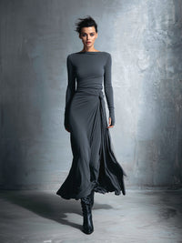 Nadia | Vestido maxi con nudo lateral