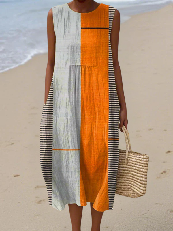 May™ | Vestido Midi de Bloques de Color