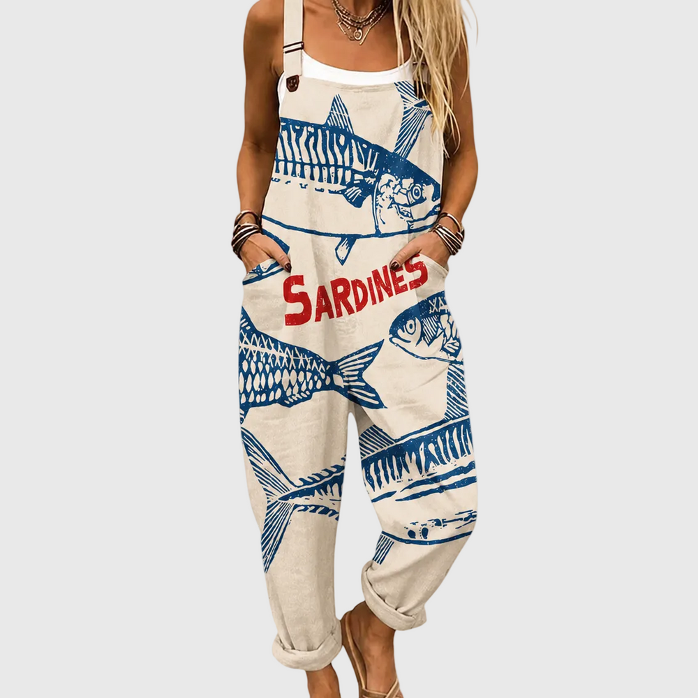 Mono Suave con Estampado de Sardinas de Mar