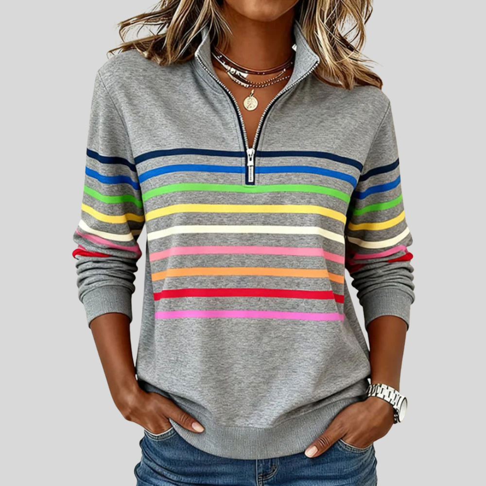 Prismette | Jersey Rayas de Colores con Media Cremallera