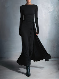 Nadia | Vestido maxi con nudo lateral