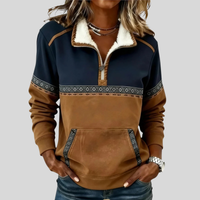 Alvette | Jersey Media Cremallera con Cuello Sherpa