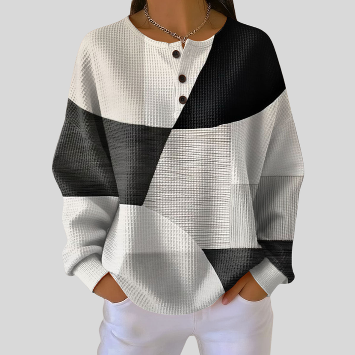Almira | Jersey Punto Gofre Cuello Henley