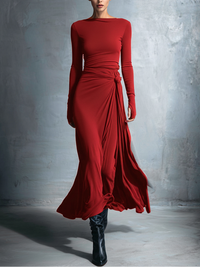 Nadia | Vestido maxi con nudo lateral