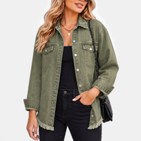 Silvana | Chaqueta Vaquera Desgastada con Dobladillo Deshilachado