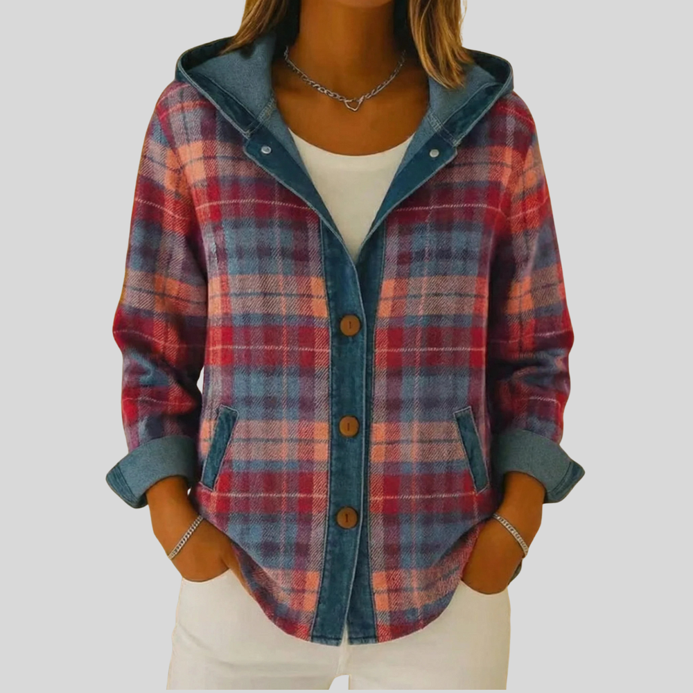 Kellaway™ | Geruite Shacket met Kap
