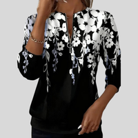 Crimson | Jersey Estampado Floral con Cremallera
