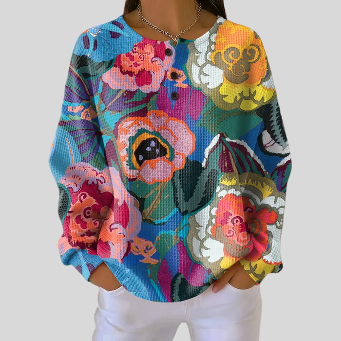 Adorna | Jersey Estampado Floral de Colores