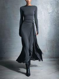 Nadia | Vestido maxi con nudo lateral