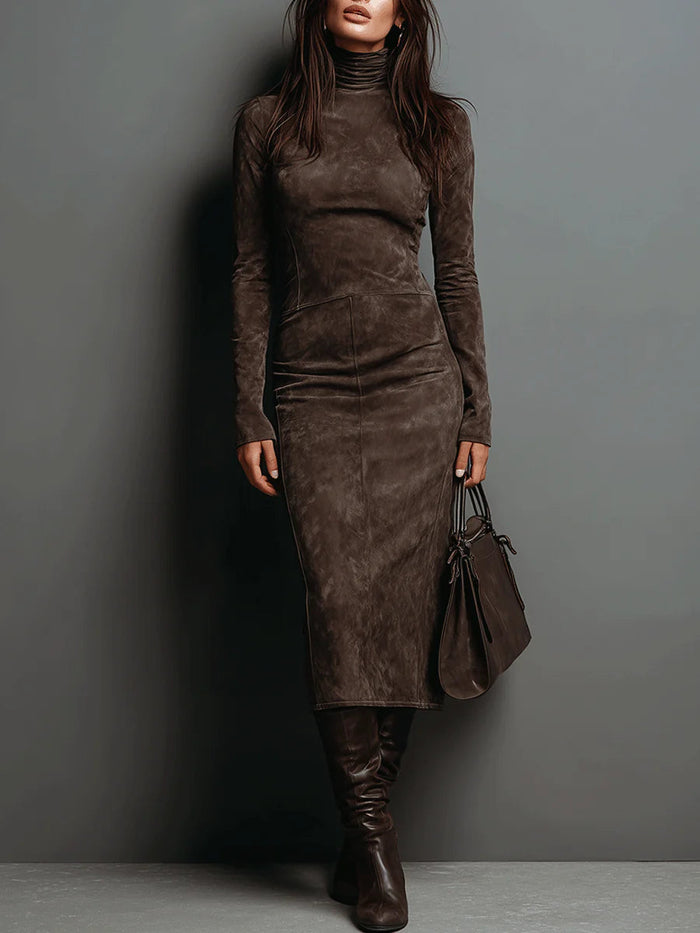 Lorena | Vestido midi marrón