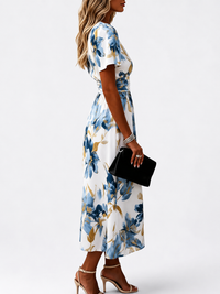 Denise | Vestido cruzado midi con estampado floral