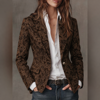 Blazer Ajustado de Mujer en Jacquard Paisley