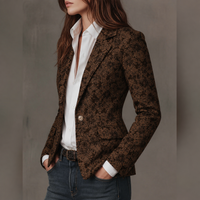 Blazer Ajustado de Mujer en Jacquard Paisley