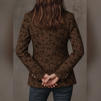 Blazer Ajustado de Mujer en Jacquard Paisley