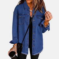Silvana | Chaqueta Vaquera Desgastada con Dobladillo Deshilachado