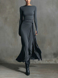 Nadia | Vestido maxi con nudo lateral