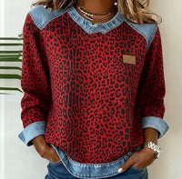 Hollyn | Jersey Estampado Leopardo con Cuello Vaquero