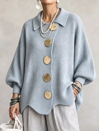 Victoire | Cardigan oversize à gros boutons dorés