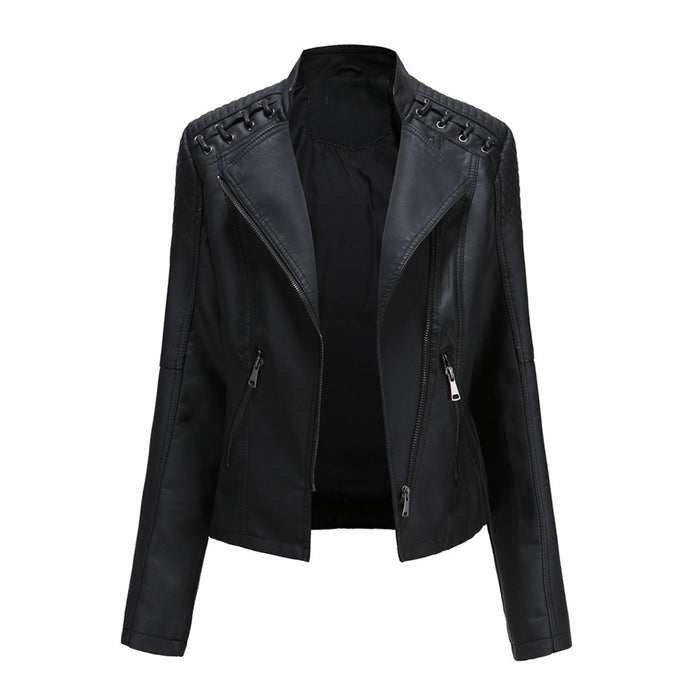 Serena | Chaqueta Biker Acolchada Asimétrica con Ojales