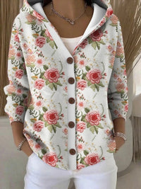 Paloma | Chaqueta de Punto Estampada con Capucha