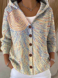 Paloma | Chaqueta de Punto Estampada con Capucha
