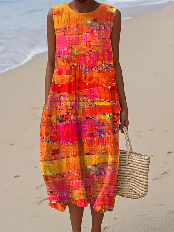 Faye™ | Vestido Midi Atardecer