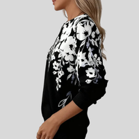 Crimson | Jersey Estampado Floral con Cremallera