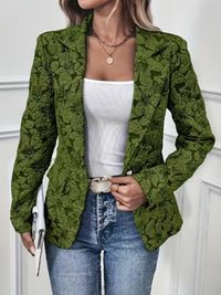 Blazer Ajustado de Mujer en Jacquard Paisley