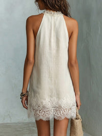 Vestido Mini Halter Off-White Chic