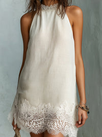 Vestido Mini Halter Off-White Chic