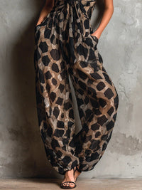 Roberta | Mono en Chifón Negro Animal Print