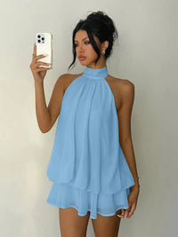 Vestido Mini por Capas Ligero y Flotante