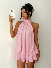 Vestido Mini por Capas Ligero y Flotante