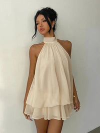 Vestido Mini por Capas Ligero y Flotante