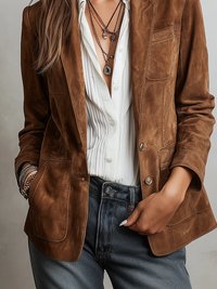 Blazer de Mujer Vintage Marrón
