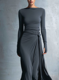 Nadia | Vestido maxi con nudo lateral