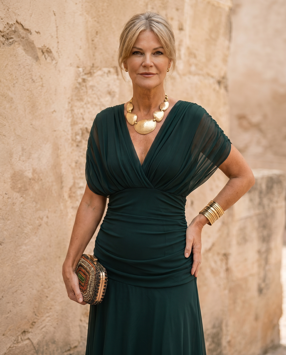 Vestido maxi escote corazón