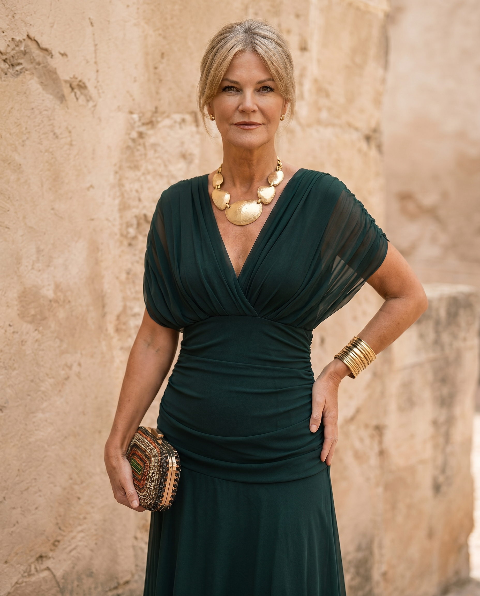 Vestido maxi escote corazón