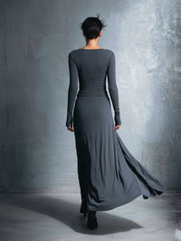 Nadia | Vestido maxi con nudo lateral