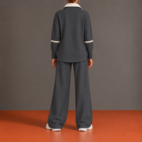 Agnese | Conjunto con Media Cremallera, Bajo Asimétrico y Pantalón Palazzo