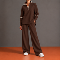 Agnese | Conjunto con Media Cremallera, Bajo Asimétrico y Pantalón Palazzo