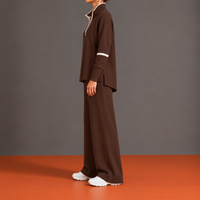Agnese | Conjunto con Media Cremallera, Bajo Asimétrico y Pantalón Palazzo