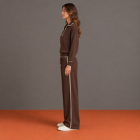 Bianca | Conjunto Amplio con Cuello Polo y Ribetes Finos