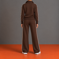 Leonia | Conjunto con Cremallera Descentrada, Cuello Alto y Pantalón Ancho
