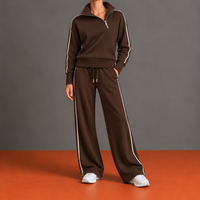 Leonia | Conjunto con Cremallera Descentrada, Cuello Alto y Pantalón Ancho