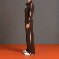 Leonia | Conjunto con Cremallera Descentrada, Cuello Alto y Pantalón Ancho