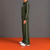 Leonia | Conjunto con Cremallera Descentrada, Cuello Alto y Pantalón Ancho