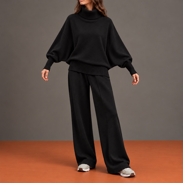 Altea | Conjunto con Cuello Alto Acanalado y Mangas Murciélago